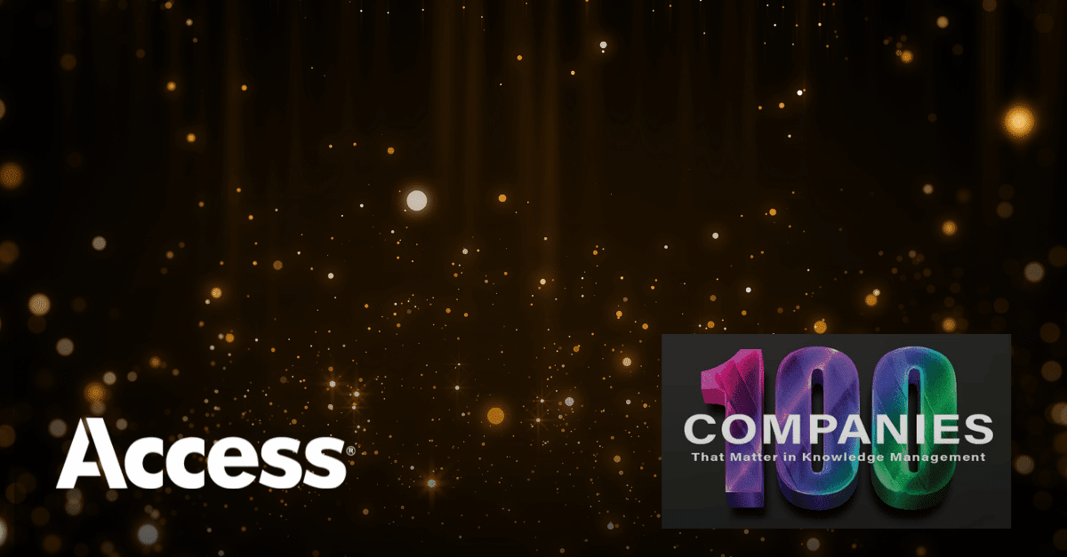 Access Named by KMWorld for Fourth Consecutive Year as One of the 100 Companies that Matter in Knowledge Management