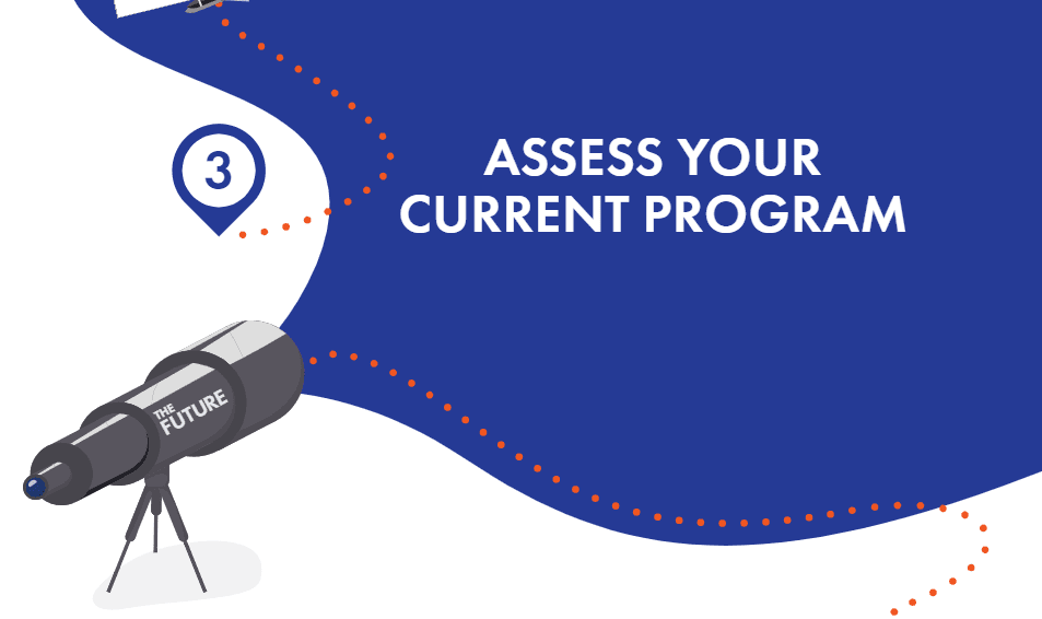 Illustration of a telescope pointed toward the future.
